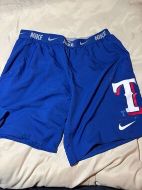 Nike Men’s Blue Athletic Shorts with Team Logo